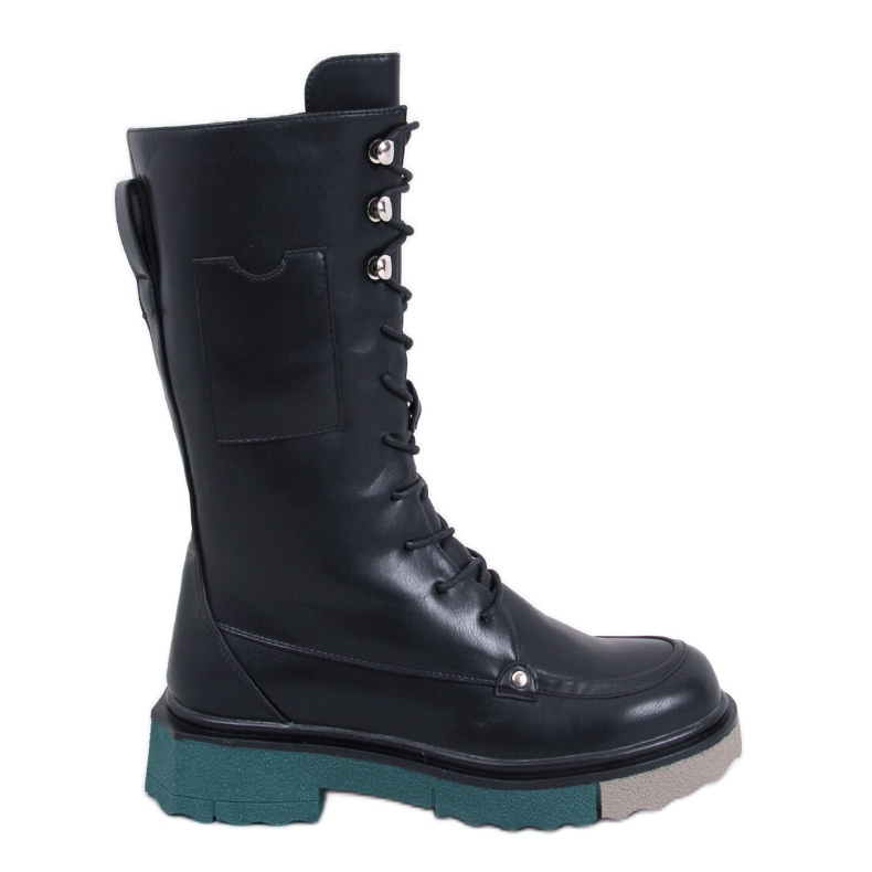 Botas com sola colorida da Keefe Black preto Botas com sola colorida da Keefe Black preto