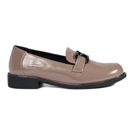 Goodin Mocassins bege escuro com aplicação de couro Goodin Mocassins bege escuro com aplicação de couro