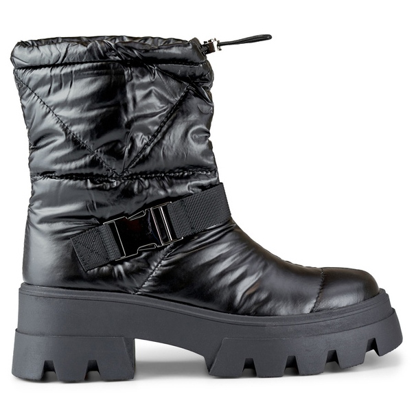 Botas femininas de neve com sola grossa, pretas JH21-22B preto Botas femininas de neve com sola grossa, pretas JH21-22B preto