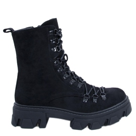 Bota trabalhadora preta Conor com cadarço preto