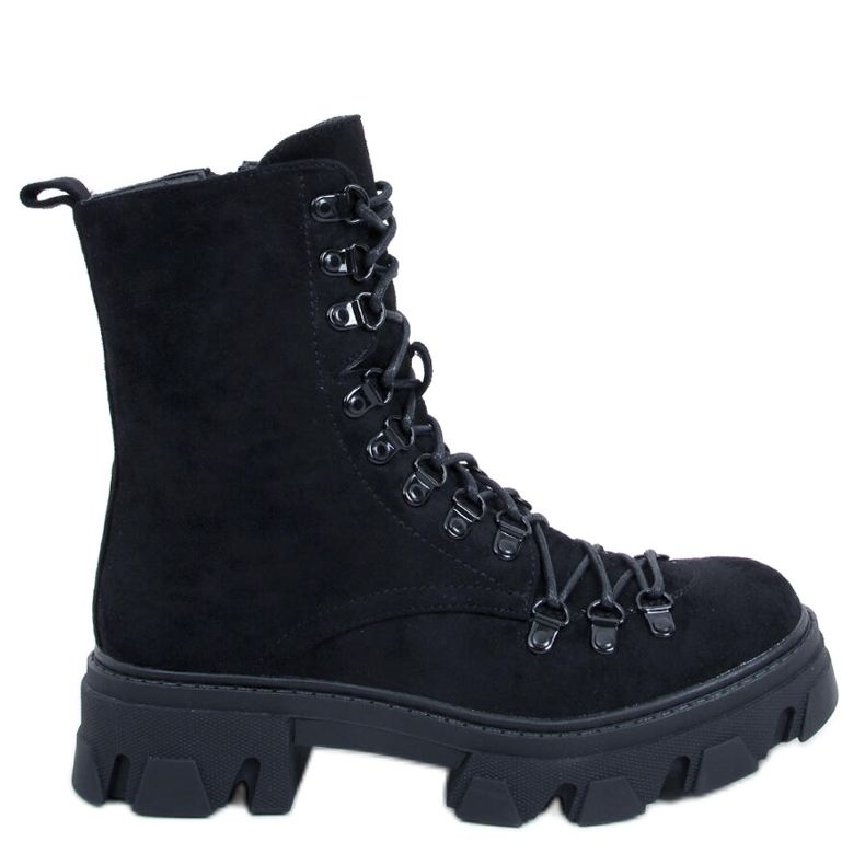 Bota trabalhadora preta Conor com cadarço preto