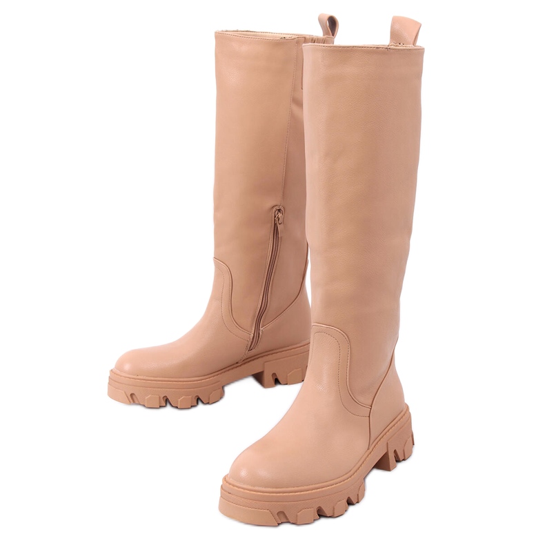 Botas de camelo julho com corrente castanho