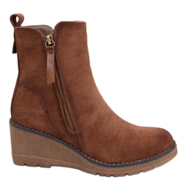 Botas de cunha Meyer Khaki marrom