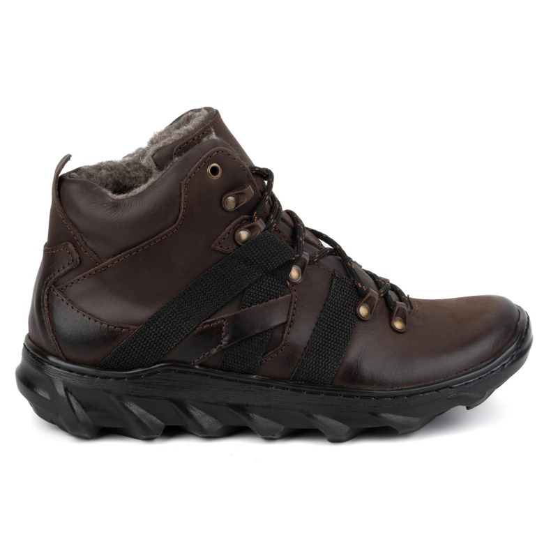 Olivier Botas masculinas de couro com isolamento de inverno, 151KZ, marrom castanho Olivier Botas masculinas de couro com isolamento de inverno, 151KZ, marrom castanho