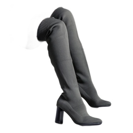 Botas verdes de salto alto com parte superior flexível Flamme Botas verdes de salto alto com parte superior flexível Flamme