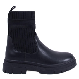 Botins com parte superior flexível Demus Black preto