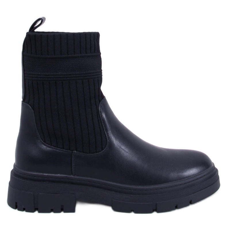 Botins com parte superior flexível Demus Black preto