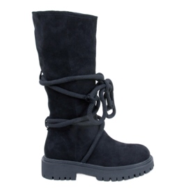 Botas de camurça com cordão Spicer Black preto Botas de camurça com cordão Spicer Black preto