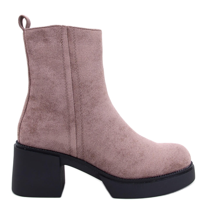 Botins de salto estável Ruffin Khaki bege