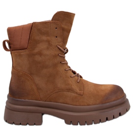 Botins Trapper com protetor Desfor Camel marrom