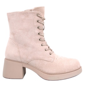 Botins com cadarço bege Mayfield