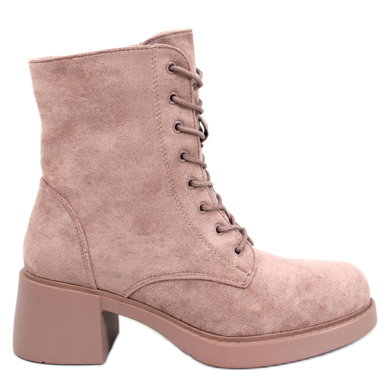 Mayfield Botins cáqui com cadarço bege
