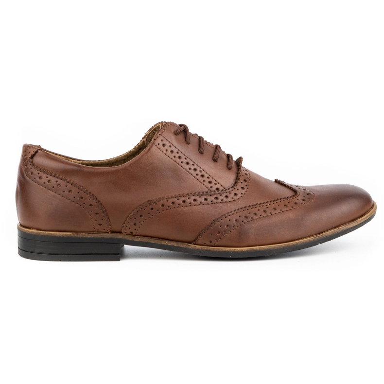Olivier Sapato formal de couro Brogues 306GT marrom castanho
