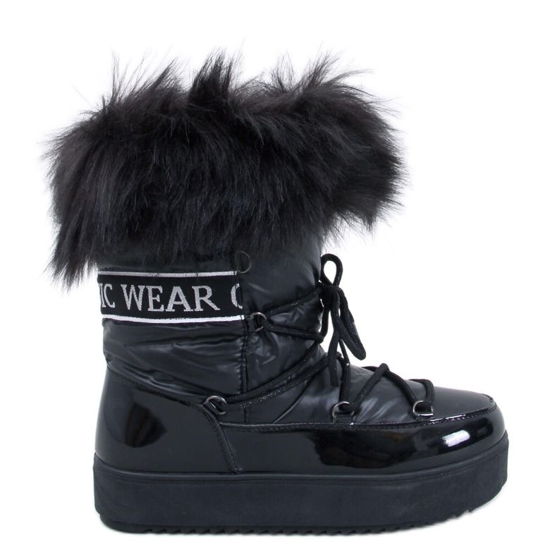 Botas de neve de pele preta Kendals preto