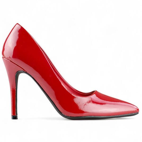 Sapatos femininos de salto alto, vermelho patente, FL395R