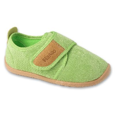 Chinelos infantis de velcro Befado com fundo elástico 902X045 verde