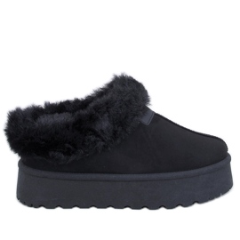 Yogi Botas curtas de neve pretas com pele preto