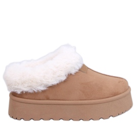 Botas curtas de neve Yogi Camel com pele marrom