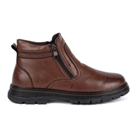 Botas masculinas com isolamento marrom de inverno castanho