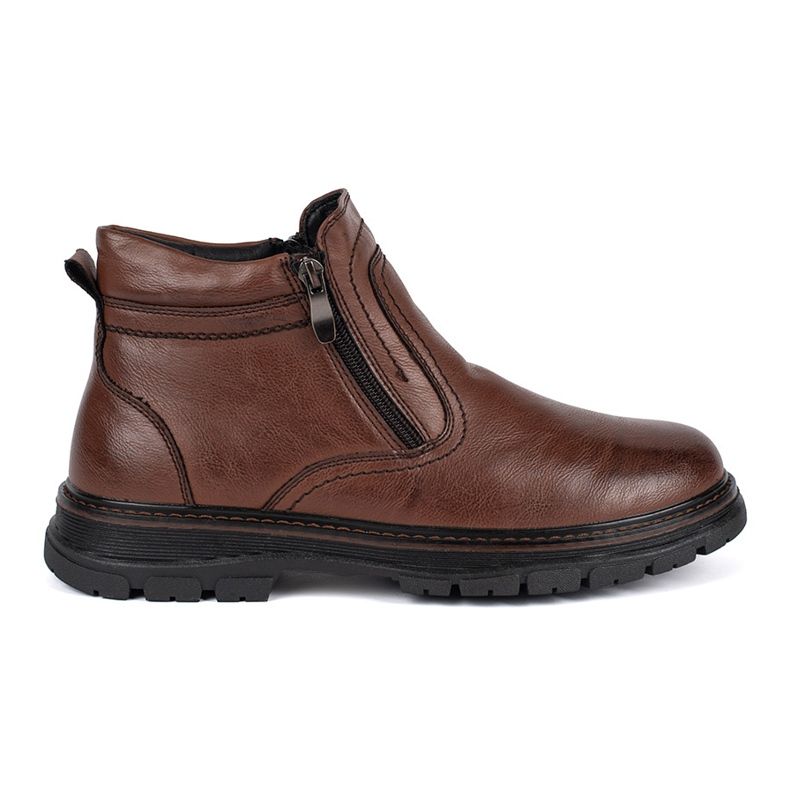Botas masculinas com isolamento marrom de inverno castanho