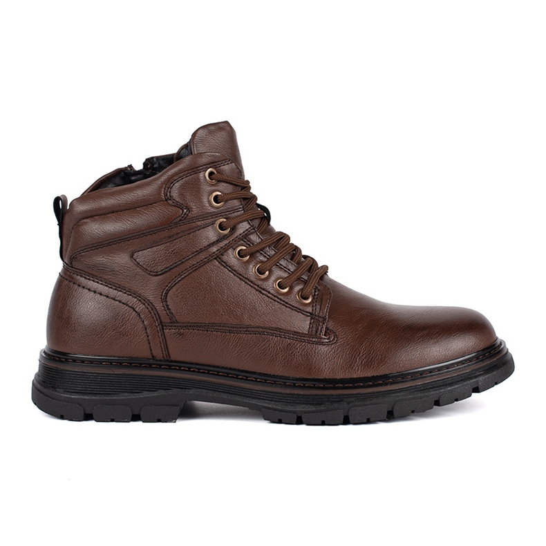 Botins castanhos com atacadores para homem