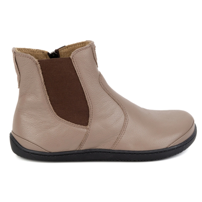 Olivier Botas Chelsea femininas descalças com zíper, isoladas 1263, bege