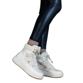 Botins bege claro com sola mais grossa, Rosemarie