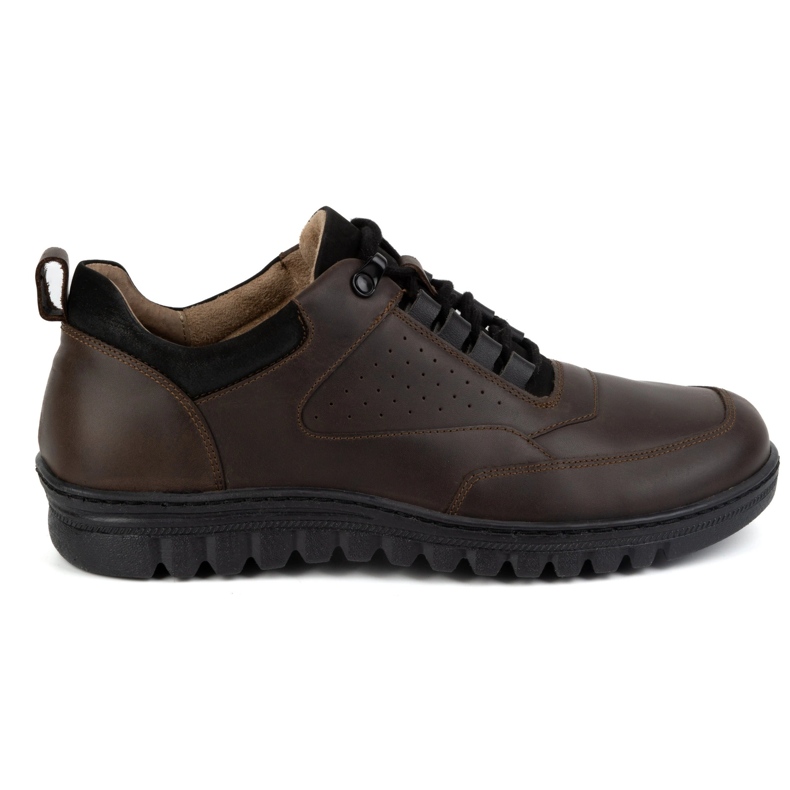 WASAK Sapatos casuais masculinos de couro 0228W castanhos
