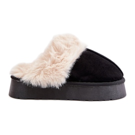 Botas de neve femininas pretas Doriola com sola grossa e pele preto