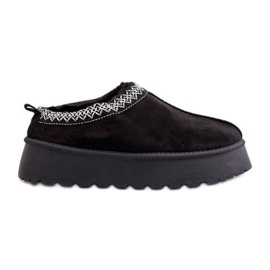 Botas de neve com plataforma Tamilda pretas com bordado preto Botas de neve com plataforma Tamilda pretas com bordado preto