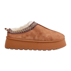 Botas de neve com plataforma e bordado Camel Tamilda castanho