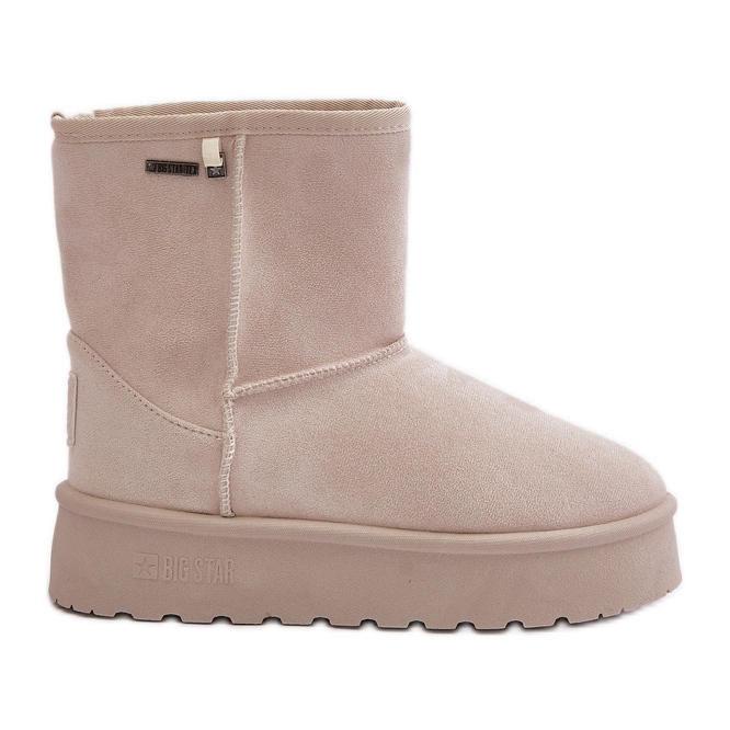 Botas femininas de neve com plataforma alta Big Star OO274897 Bege claro