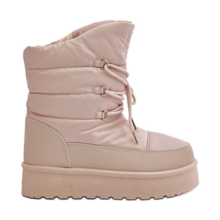 Botas de neve com plataforma e zíper Big Star OO274885 bege