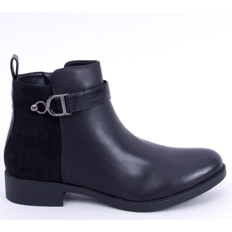 Botas Chelsea femininas de flor integral e camurça, Amil Black preto