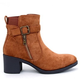 Botins clássicos de salto alto Irving Camel castanho