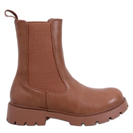 Botas altas Chelsea femininas Setze Tan marrom
