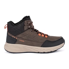 Vico Sapatos de trekking masculinos castanhos com atacadores marrom