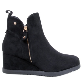 Botins Paxten em camurça preta com cunha preto