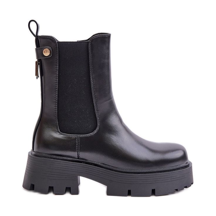 Botas Chelsea com zíper, Eco Leather Black Ninnet preto