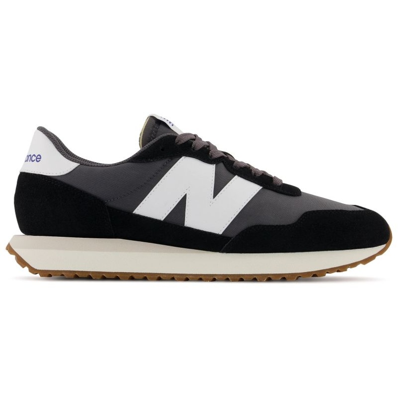 Tênis masculinos New Balance, calçados esportivos de estilo de vida, couro camurça, preto (MS237GA)
