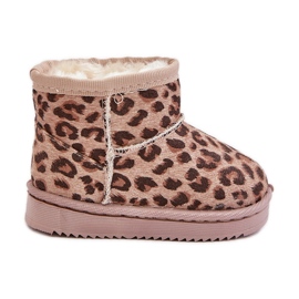 Botas de neve isoladas para crianças com padrão leopardo bege Nallita