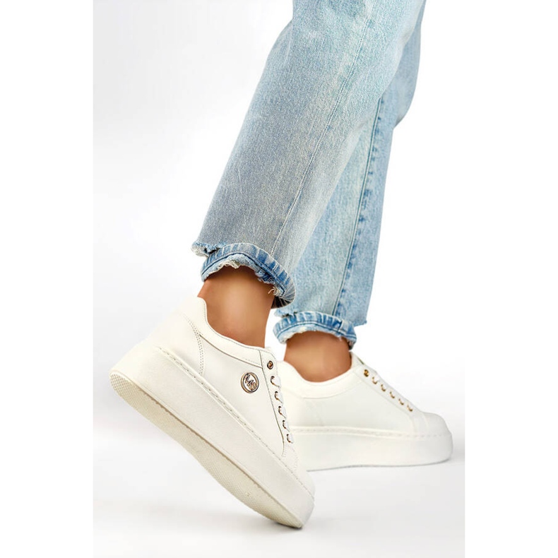 Tênis feminino branco com sola grossa TL251-9W