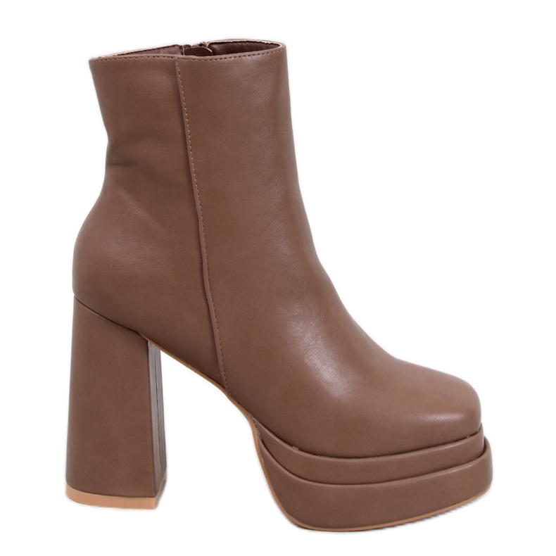 Botas confortáveis ​​com plataforma Charokee Khaki castanho