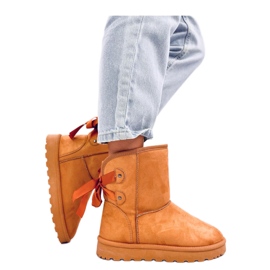 Botas de neve Emus com laços de camelo marrom