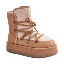 Botas de neve castanhas claras marrom