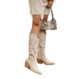 Botas Modelo DA113P Bege Claro Botas Modelo DA113P Bege Claro