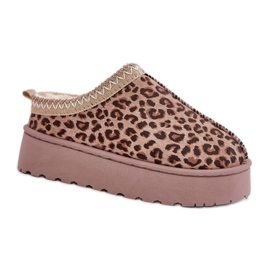 Modelo 20219-4K Botas de neve Brown Leopard marrom