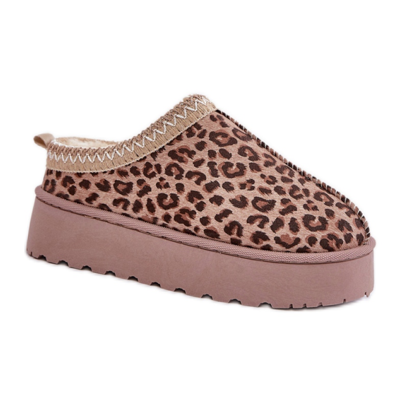 Modelo 20219-4K Botas de neve Brown Leopard castanho