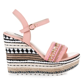 Vices Cunhas étnicas com ornamentos rosa Vices Cunhas étnicas com ornamentos rosa