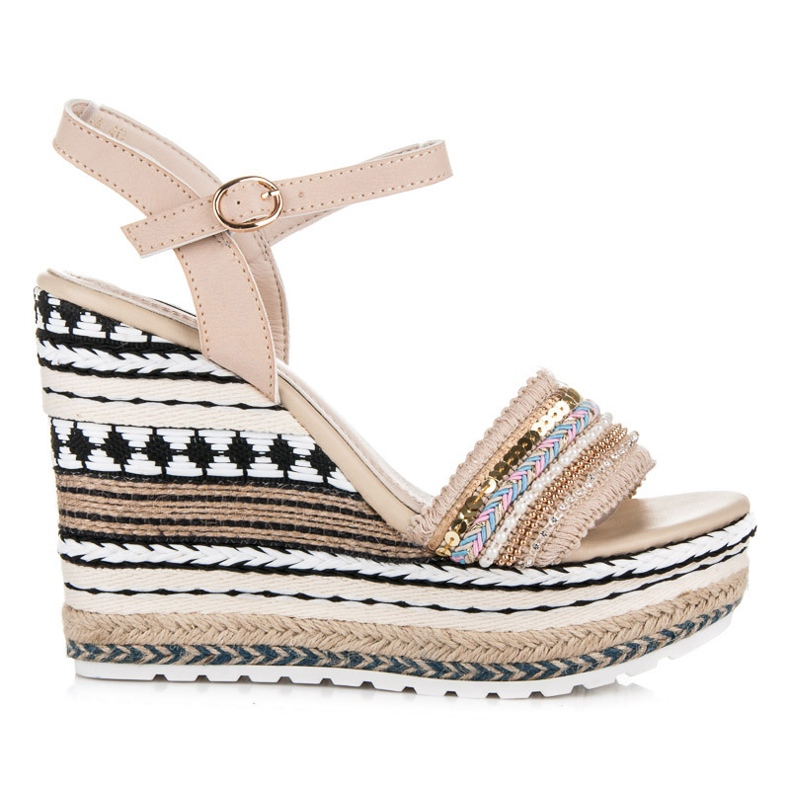 Vices Cunhas étnicas com ornamentos castanho Vices Cunhas étnicas com ornamentos castanho